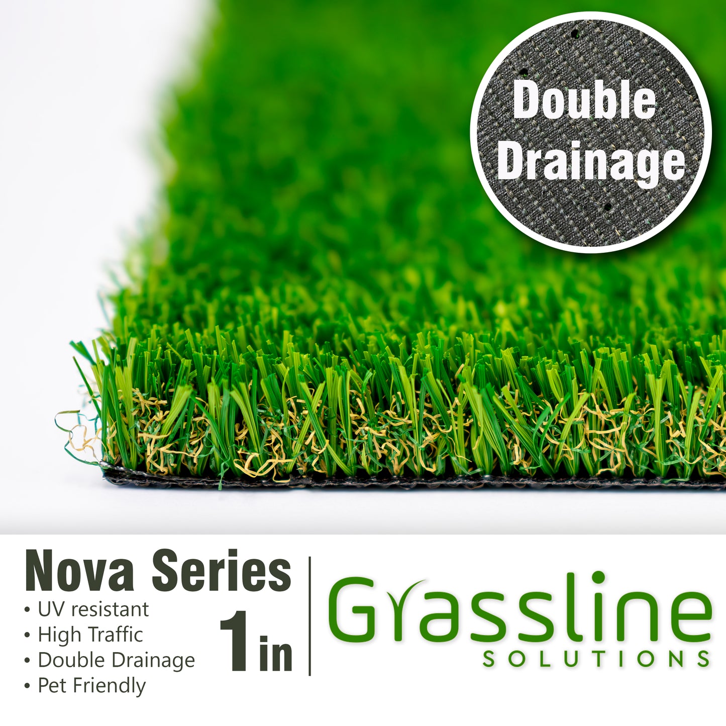 Nova Artificial Grass Strip 3'' x 25ft for Indoor/Outdoor Use-Realistic, 1" Thick Synthetic Turf for DIYers and Professionals, Pre-Cut Roll for Easy Installation and Creative Designs